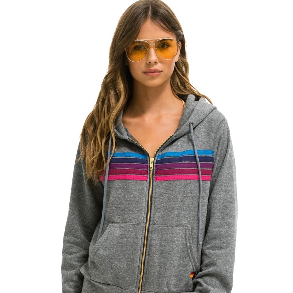 Aviator Nation 5 Stripe Hoodie EUC